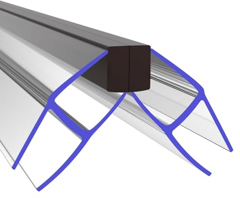 PRIOstahl Junta para puerta de ducha con perfil de sellado magnético – 1 par de juntas magnéticas de 90° para grosor del cristal: 6 mm de longitud: 2 metros, deflector de agua para puerta de ducha