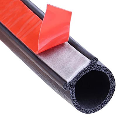ETOPARS Bande d'étanchéité de Porte de Voiture 6 Mètres Joint en Caoutchouc Bande de Protection Portière Autocollante Étanche en Forme D Gros 16mm x 16mm
