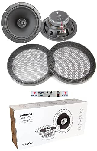 KIT-Set FÜR Focal Auditor ACX-165 ACX165 2 koaxial Lautsprecher 2 Wege 16,5 cm 165 mm 6,5 Durchmesser 60 watt rms und 120 watt max 4 ohm 91,5 db pro Paar + Gitter und 5 kostenlose Aufkleber