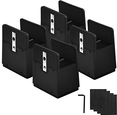 AUAUY Verstellbare Betterhöhungen mit Schraubklemme 5 cm Höhe, Robuste Betterhöher Tischerhöher, Passend für Quadratische/Runde Stuhlbeindurchmesser von 0–3,7 cm, unterstützt 20.000 lbs