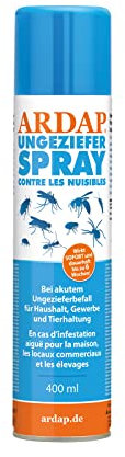 ARDAP Spray Insecticide contre les nuisibles 400ml - Spray anti-punaises de lit, Spray insecticide pour lutter contre les infestations aiguës de vermine & d'insectes comme les punaises de lit