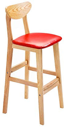 Einfache Bar Massivholzstuhl Frühstücksstühle PU-Kissen, Höhe: 73 cm Haltbarkeit Interesting