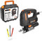 WORX WX463 550W Jigsaw,3 in one, Tool-Less Blade Change,4 Position Pendulum,Straight&Bevel&curvilinear Cutting, LED Light, Compact, Blade&Spanner&dust Tube