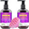 Sulphate Free Rosemary Oil Biotin Shampoo w/Scalp Massager & Argan Castor Oil Keratin Rice Water Conditioner Sets for Women's Hair Growth & Thickening - 2 in 1 Set