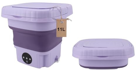 Tonysa Tragbare Waschmaschinen, Mini-Waschmaschine, Faltbare Eimerwaschmaschine mit Abflussrohr, Automatische Kleine Eimerwaschmaschine, 11 L Fassungsvermögen, für
