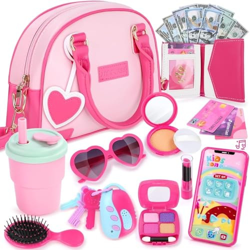 Kinder Handtasche für Mädchen mit Zubehör- Geschenk für Mädchen ab 3 Jahre