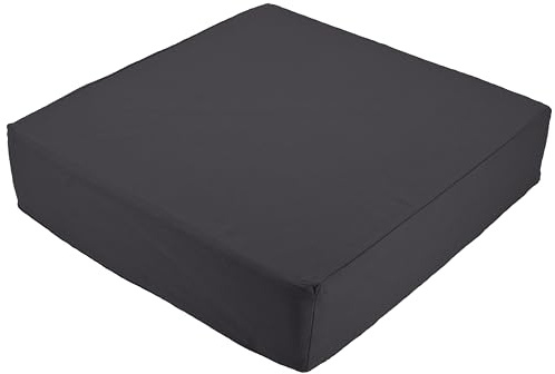 Stylelex Orthopädisches Sitzkissen Box - 100% Baumwolle 225g/m² mit Kaltschaum-Schaumstoff - Qualitatives Stuhlkissen - Feste Qualität - Waschbar (Grau, 45x45x10cm)