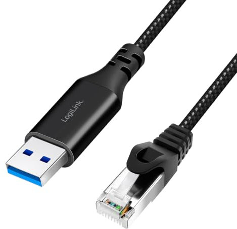 Logilink CU0404 - Câble de raccordement actif USB 3.0 (Type-A) vers réseau (RJ45) - 1 Gbps - 5 m