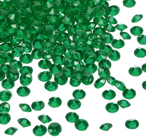 sourcing map 5000Pcs Wedding Table Scatter Confetti Fake Crystals Acrylic Diamonds Rhinestones Vase Fillers Gems for Crafts,Table Centerpiece Decor, Bridal Shower Party (Dark Green, 4.5mm)