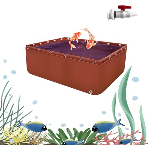 Portable Foldable Canvas Fish Pond Water Supply Fish Farming Basin Koi Fish Pond Tank Pond Cover Fish Farm Basin