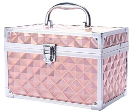 Milageto Boîtier de maquillage Boîte de rangement de maquillage Vanité Vanity Boîte de rangement cosmétique de nail art de valise pour Utilisation de, Pink B