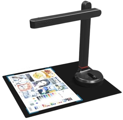 Scanners de Documents, Scanner de Livres Automatique T201, Format A4 A3 Maximum, avec Lampe de Bureau ligente OCR LED, for Le Bureau et la Maison familiale