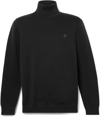 Timberland Williams River, Maglione in Cotone con Collo a Lupetto da Uomo (IT, Testo, M, Regular, Regular, Nero)
