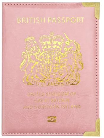 FACATH Passport Cover Holiday Essentials UK Passport Holder Minimalist Wallet British Travel Accesaries Ireland Card Holder (Pink)