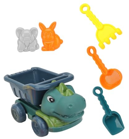 Alasum Giocattolo Camion Ingegneria Dinosauro Set da Spiaggia per Secchiello e Pala Giocattoli Estivi di Sabbia Portatili per Giochi All’aperto Colore Casuale