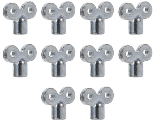 TEHAUX 10 Pcs Zinc Alloy Radiator Bleed Valve Keys Set, Thickened Air Vent Wrench for Hot Water Heater Bleeding, Plumbing Square Socket Tool for Home Heating Maintenance
