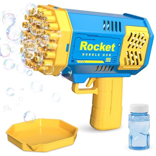 Pistola de Burbujas, Pistola de Burbujas para Niños, Juguete de Verano, Actividad al Aire Libre, Regalo de cumpleaños, Azul