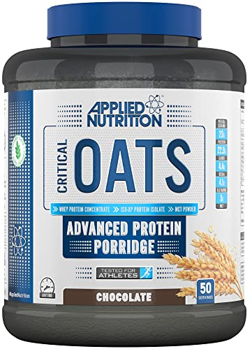 Applied Nutrition Critical Oats – Protein-Packed Oats, Delicious Chocolate Flavor, High in Fiber and Protein for Energy and Recovery (Chocolate) (3kg - 50 Servings)