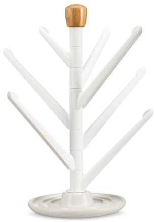 Full Circle Branch Out, Upright Kitchen Drying Rack, Ceramic Base, Perfect for Bottles, Dishcloths, and Bags