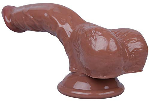 Yrrddxxoo 18 cm Dîdlos Frauen Realistisch Realistisch Aufregend Weich Sicherheit PVC Entspannend T`y Händefrei Starke Saugkraft Dîdlos für Frauen für Frauen Yrrddxxoo (Farbe: Braun)