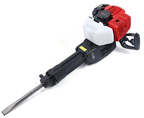 Martillo de demolición de gasolina, 1900 W, martillo de demolición, martillo cincel, juego profesional de martillo perforador, cincel puntiagudo 55J, cincel plano y herramienta para trabajos de