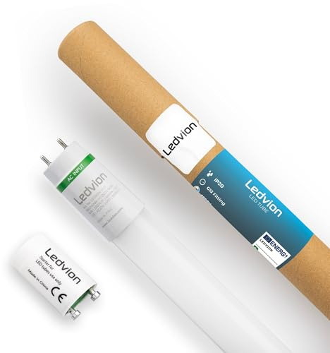 Ledvion - Tubo LED TL, 120CM, 18W, 6500K, 185lm/W, Etiqueta Energética B, Incluye Arrancador LED