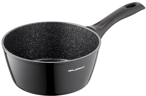 FLORINA Aluminium Stieltopf (1,7 l) 18 cm I Kastrull MAGNUM I Non-Stick Beläggning I Kastrull med Softtouch Handtag I Liten Kastrull med Höga Kanter I För Alla Spistyper inklusive Induktion