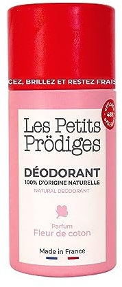 Déodorant Fleur de Coton – Solide, Efficacité 48H – 100% naturel - Tout Type de Peau - Sans Alcool Conservateur Aluminium Parabène - Peau sensible - Fabriqué en France - Vegan - LES PETITS PRODIGES