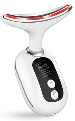 2024 New Face Massager,Portable Skin Tightening Beauty Toning Device,with 45 ± 5°C Heat and 4 Massage Modes for SkinTightening & Neck Lifting EMS Massage Face Firming for Women (White) Facial Massager