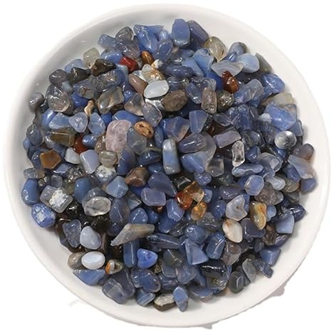 AMZBNEIDI Guijarros Piedras Grava para peceras Decoraciones, Grava de ágata Azul for pecera, Maceta, decoración de aromaterapia, Varios tamaños, 1000 g(3-5mm1000g)