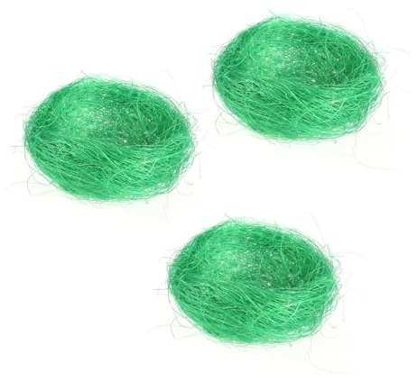 BESTonZON 3 Pezzi Nido Artificiale Pasqua 3 Pezzi in Filo di Verde, Nido Fatto a Mano per Decorazioni Pasquali e Contenitore per Uova di Caramelle, Accessorio Festa per Hotel e Cinema