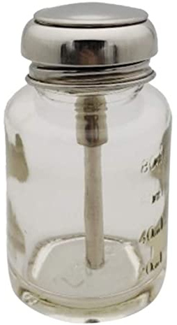 Push Down pumpdispenser – 80 ml glasflaskspump för nagellack sminkborttagare alkohol