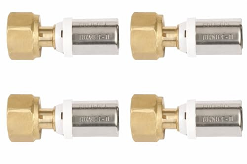 Set di 4 - Raccordo multistrato a crimpare, attacco femmina dado libero Ø20 x 2,0-3/4