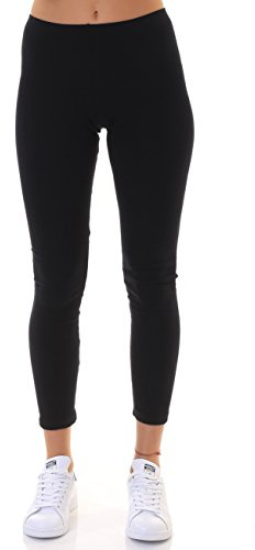 RAGNO Pantalone Donna Leggings Cotone Elasticizzato Invernale Non Si restringe Non Si deforma Articolo 70080T Wonderful Cotton, 020 Nero, 2 - SECONDA