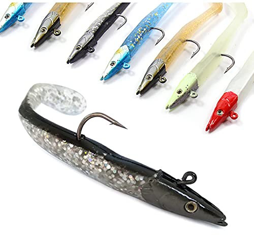 10 x Gummifisch Set 11cm 18.5g zum Zanderangeln Raubfischangeln