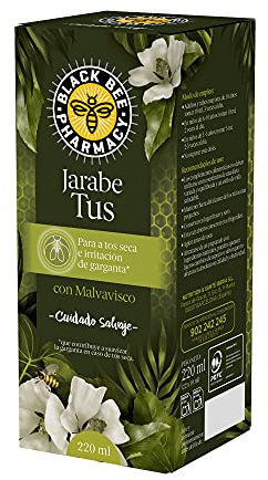 Black Bee Pharmacy Jarabe Tus con Ingredientes que ayudan en la Tos Seca, la Irritación de Garganta y las Defensas Naturales - 220 ml