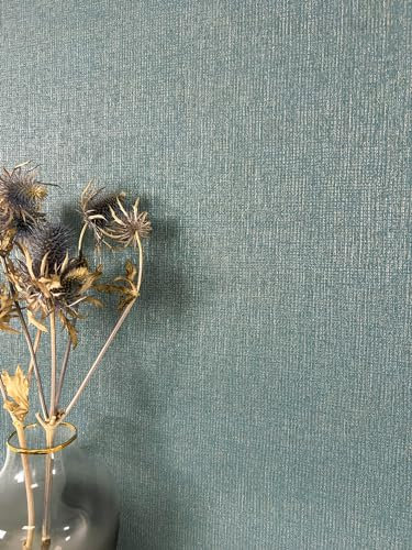 NEWROOM Papier peint Bleu Légèrement Brillant Intissé - Couleurs Unies Gris Métallique Couleur Unie Unicolore Moderne