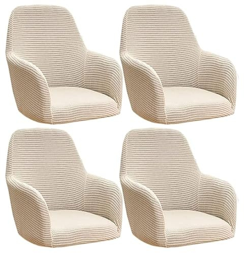 YIJOY Fundas De Sillas Comedor con ​Brazos Funda Silla Oficina 6 Pack Jacquard Elásticas Modernas Cubiertas Butacas Cubiertas Protectoras, para SalónCocina Decor Hogar