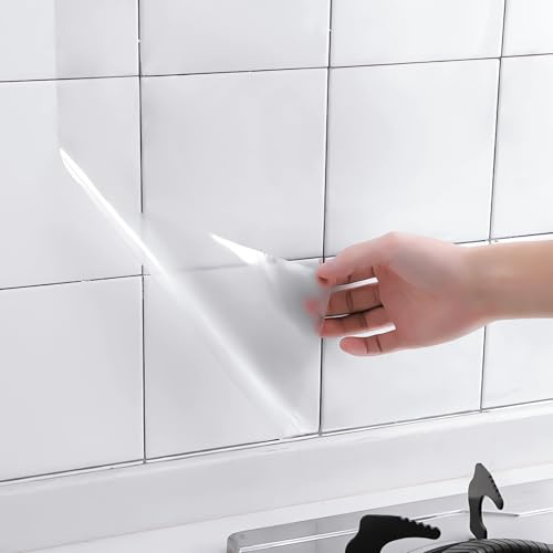 Clear Contact Paper Roll 17.7'' x 118'' Clear Glossy Self-Adhesive Film Cover Removable Protective Film Transparent Liners Drawers Shelves Kitchen Cabinets Desks Fridge Roll