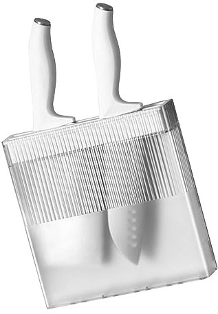 TOPINCN Bloc de Couteaux Magnétique de Cuisine Support de Porte-Couteaux Double Face Supports Magnétiques Organisateur de Couteaux Mural Porte-Bloc de Couteaux Support de Rangement (Blanc)