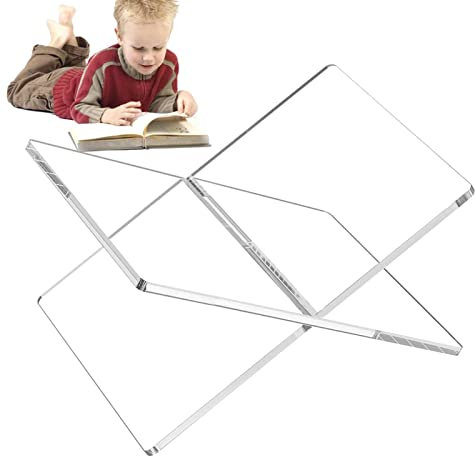 Transparenter Leseständer, X-förmiger Acryl-Buchständer, Acryl-Bücherständer Mit Ausstellungsregal, Funktionaler X-förmiger Buchständer, Klarer, Extra Dicker Acryl-Buchständer Für Offene Und Geschloss