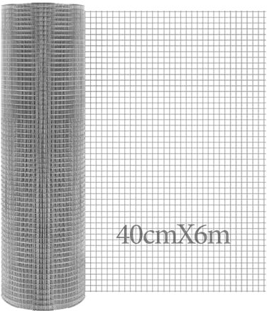 DRERIO Wühlmausgitter 400mmX6m, Drahtgitter Mäuseköder Kaninchendraht für Hochbeet,Nagetier Masche,Fugengitter Metall Rolle,Drahtgitter Feinmaschig,Zugriff mit Mäuse & Ratten und Schlange Verhindert
