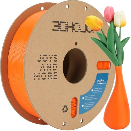 3DHoJor PLA Pro Filament 1.75mm,3D Printer Filament,1kg Cardboard Spool (2.2lbs), Fit Most FDM 3D Printer, Orange