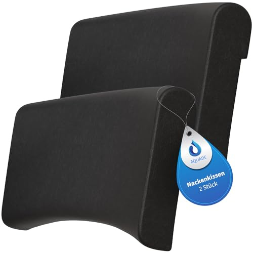 AQUADE Nackenkissen Badewanne Schwarz - Pillow for Bathtub - Kopfkissen Für Badewanne - Kissen Badewanne Nacken - Wannenkissen - Badewannen Zubehör - Badesofa Badewannenkissen - Modell: 2 x Ruhr