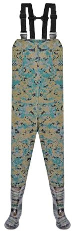 IQYU Wathose Damen Wasserdicht Mit Stiefel Wasserdicht Neopren-Anglerhose Wasserdicht Regenhose Outdoor Regenträgerhose Sommer Arbeits-Latzhose Watstiefel Hose Watthosen Regenlatzhose-Fischerhose