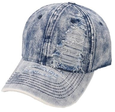 KBOPLEMQ Gorra de béisbol para mujer, vaquero, unisex, de ala corta, para mujer, clásica, para exterior, vintage, con protección solar, O azul., M