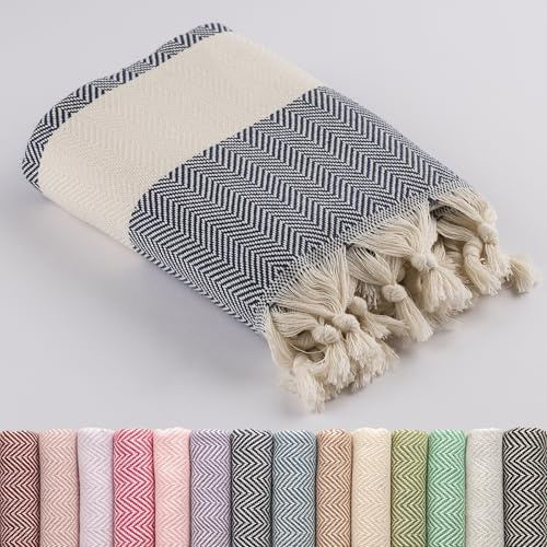 LUCIDUS - Telo mare, 100 x 180 cm, telo da hammam, sauna, picnic, spiaggia, asciugamano da spiaggia in 100% cotone, da donna e da uomo, extra leggero, blu reale