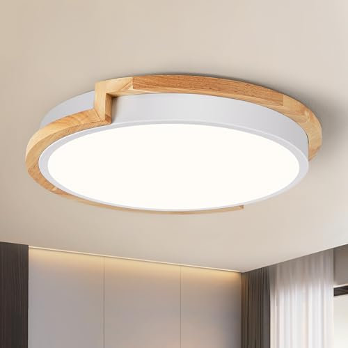 WOKNOS Plafonnier LED, Plafonnier Blanc, Luminaire 30cm, Lampe pour Chambre Salon Cuisine Couloir Salle à Manger 4000K 24W