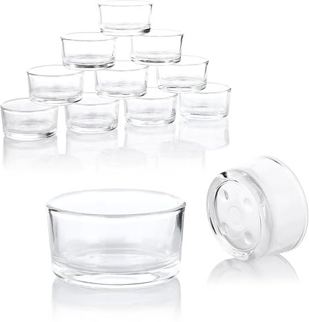 Nordstern Teelichtgläser 18er Pack - Kleine Glas Teelichhalter als Tischdeko - Kerzengläser ideal zu Weihnachten, Hochzeiten und als Party Deko - Ø 4,5 x 2,5 cm