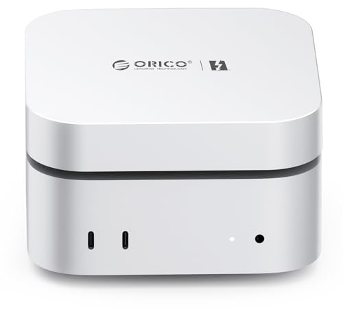 ORICO MiniMate 2TB Extreme SSD, 80Gbps Portable SSD passend für Mac mini M4/M4 Pro Kompatibel mit Thunderbolt 5/4/USB4, Aluminiumlegierung, Silber M4T5